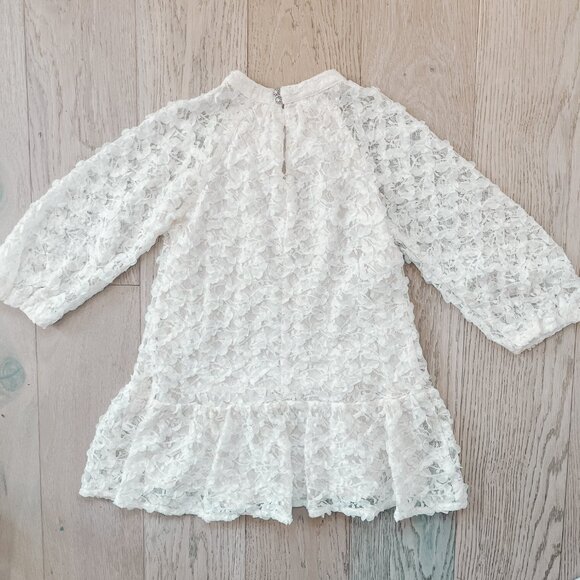 EUC Zara Girls Lace Floral Dress Ecru Ivory Wedding Flower Girl Special Occasion - Picture 3 of 5